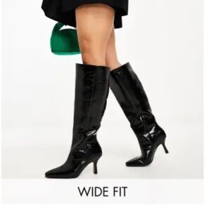 ASOS wide calf size 9 pleather boots